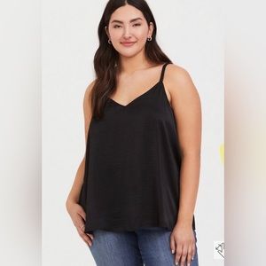 NEW Torrid Sophie Charmeuse Swing VNeck Cami Black Womens‎ Size 2X, 18-20